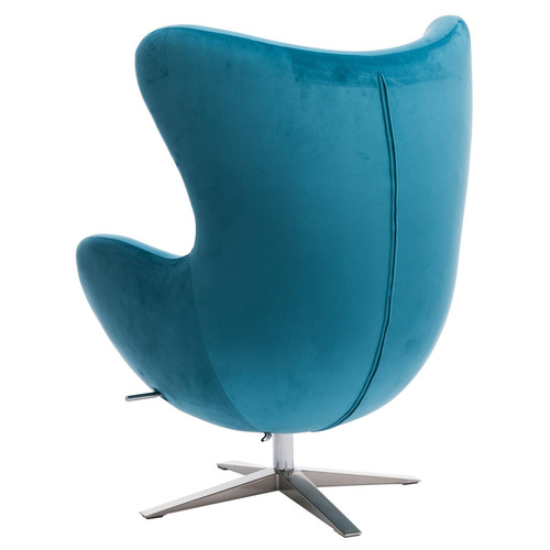 Armchair Egg Velvet, blue