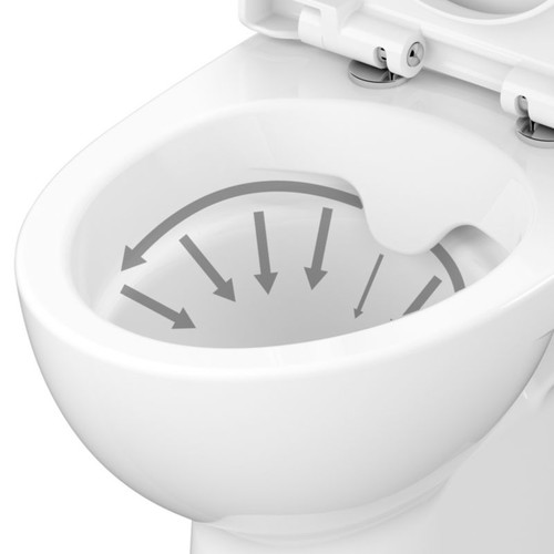 GoodHome WC Compact Toilet Jabi 3/5 l, Rimless, Horizontal, Soft-Close Seat