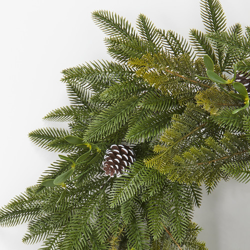 VINTERFINT Artificial wreath, in/outdoor/pine cone  green, 60 cm