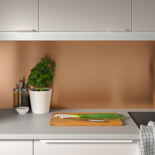 LYSEKIL Wall panel, double sided brushed copper effect/stainless steel, 119.6x55 cm