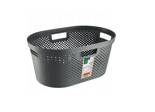 Curver Laundry Basket Recycled 40l, dark grey