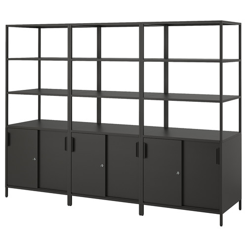 TROTTEN Cabinet combination, anthracite, 240x180 cm