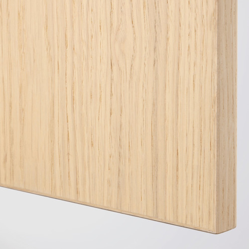 FORSAND Door with hinges, white stained oak effect, 25x229 cm