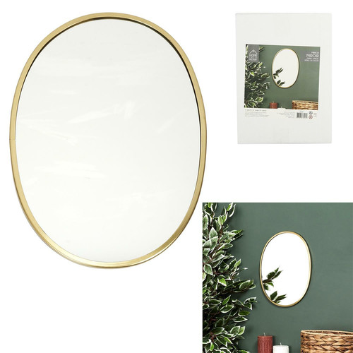 Mirror Arcilla, oval, gold