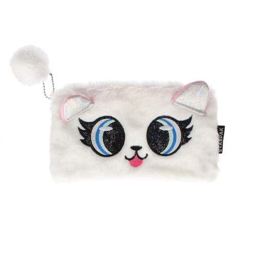 Plush Pencil Case Big Eyes White