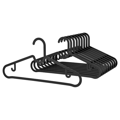 SPRUTTIG Hanger, black, 10 pack