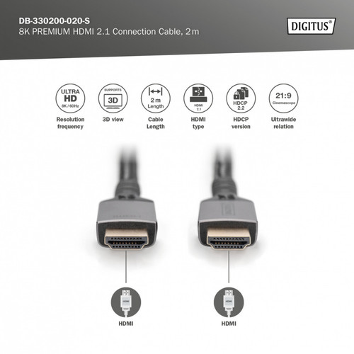 Digitus Connection Cable HDMI 8K DB-330200-020-S