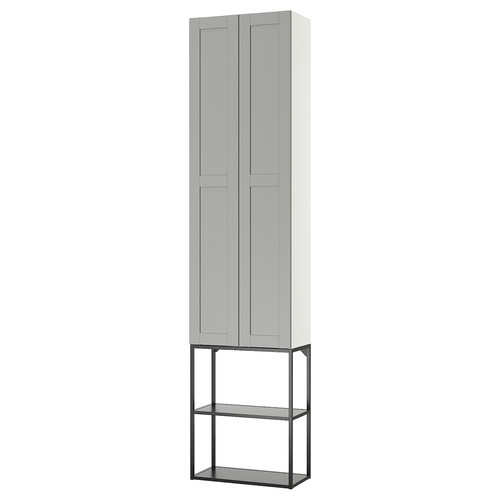 ENHET Storage combination, anthracite/grey frame, 60x32x255 cm