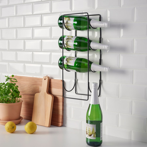 SNÖSPIRA 4-bottle wine rack, black