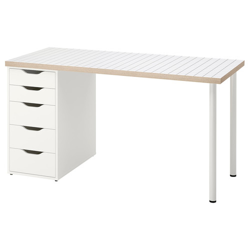 LAGKAPTEN / ALEX Desk, white anthracite/white, 120x60 cm