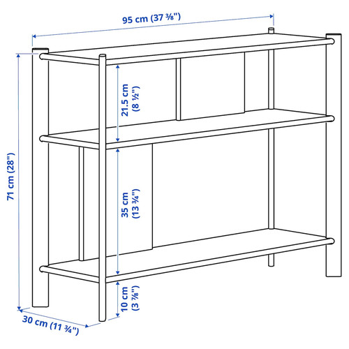 JÄTTESTA Side table, black, 95x30 cm