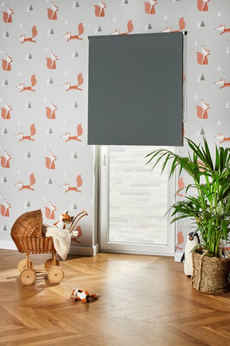 Plain Blackout Roller Blind Colours Boreas 75x240cm, grey