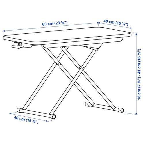 DUBBLA Laptop stand, white, 60x40 cm