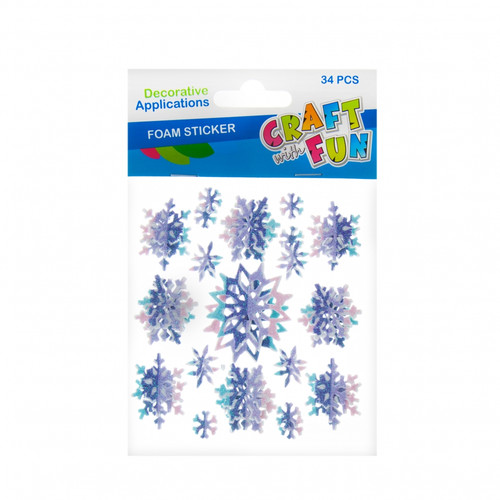 Craft Christmas Foam Stickers Snowflakes 34pcs