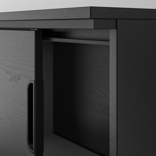 GALANT Cabinet with sliding doors, black stained ash veneer, 160x120 cm