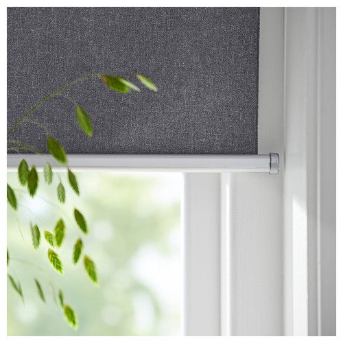 FYRTUR Block-out roller blind, wireless, battery-operated grey, 80x195 cm