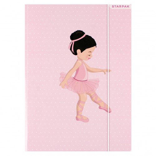 Folder with Elastic Band A4 Ballerina, 10pcs, random patterns