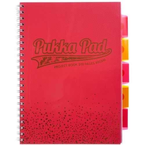 Pukka Pad Spiral Notebook A4 100 Sheets Pink Transparent