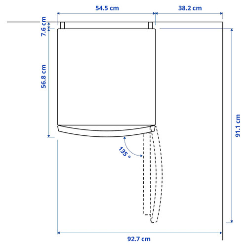 LAGAN Fridge/freezer, freestanding/white, 197/65 l