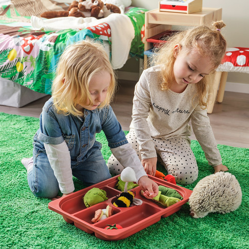 TROFAST Storage tray with compartments, red, 42x30x5 cm