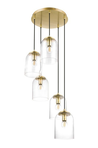 GoodHome Pendant Lamp Thestias E14, transparent/gold