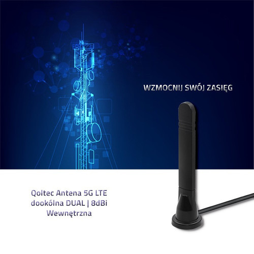 Qoltec 5G LTE Omnidirectional DUAL 8dBi | Indoor