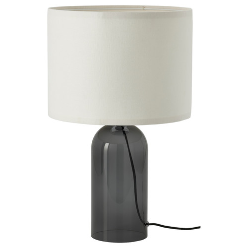 TONVIS Table lamp, smoked glass, white, 52 cm