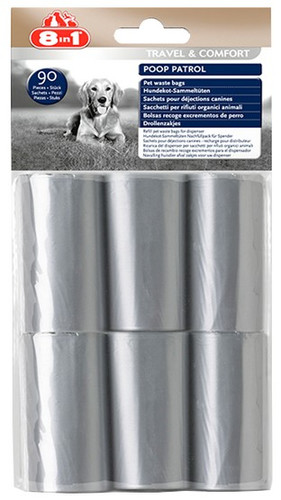 8in1 Pet Waste Bags Poop Patrol 6 Rolls