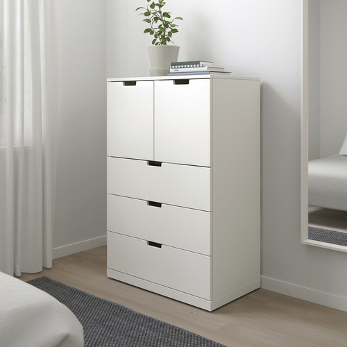 NORDLI Chest of 5 drawers, white, 80x122 cm