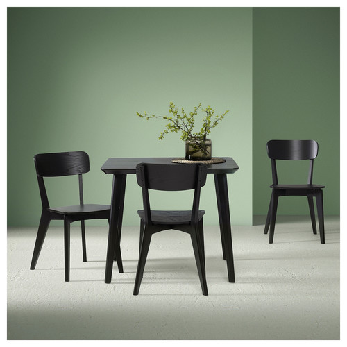 LISABO / LISABO Table and 2 chairs, black/black, 88 cm