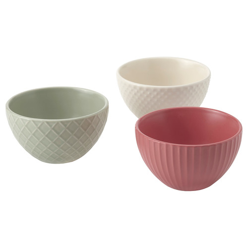 KEJSERLIG Bowl, mixed colours, 10 cm, 3 pack