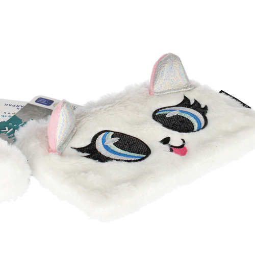 Plush Pencil Case Big Eyes White