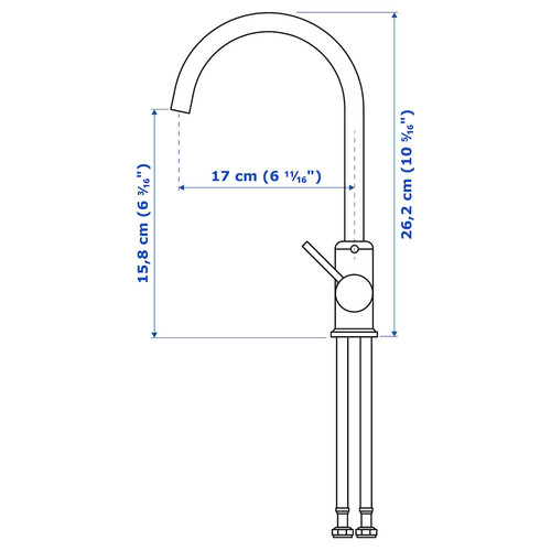 GLYPEN Mixer tap, stainless steel effect