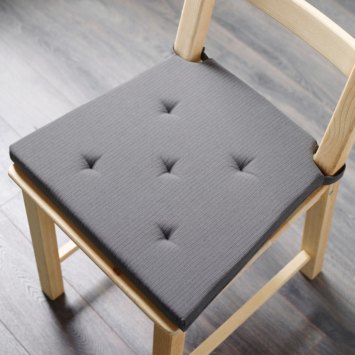 JUSTINA Chair pad, grey, 35/42x40x4.0 cm