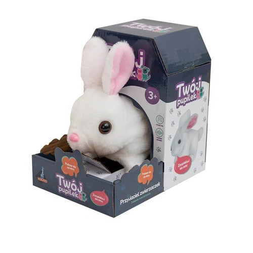 Interactive Toy Bunny, battery-operated, 1pc, assorted colours, 3+