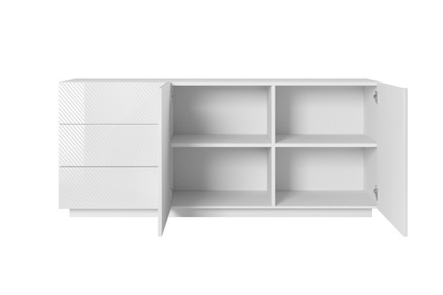 Cabinet with 2 Doors & 3 Drawers Asha 167cm, gloss white