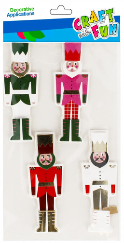 Christmas Stickers Nutcracker 3D 4pcs