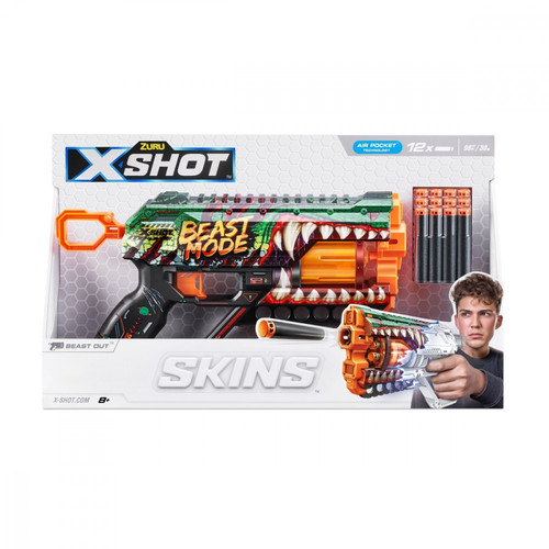 ZURU X-Shot Launcher Skins Griefer Beast Out 12 Darts 8+