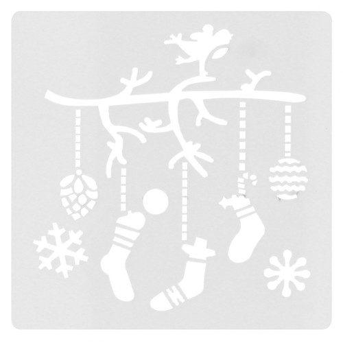 Christmas Window Decoration Templates 2pcs, assorted patterns