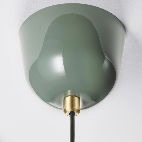 RÖDFLIK Pendant lamp, grey-green