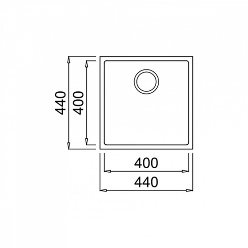 Teka Undermount Tegranite Sink One Bowl Square 40.40 TG, cream