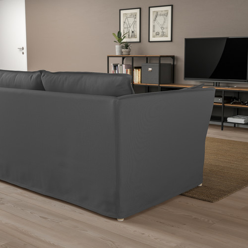 BACKSÄLEN 3-seat sofa, Hallarp grey