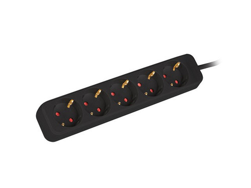 Lanberg Power Strip 3m 5x Schuko Outlet PS0-05F-0300-BK, black