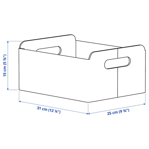 BESTÅ Box, grey, 25x31x15 cm