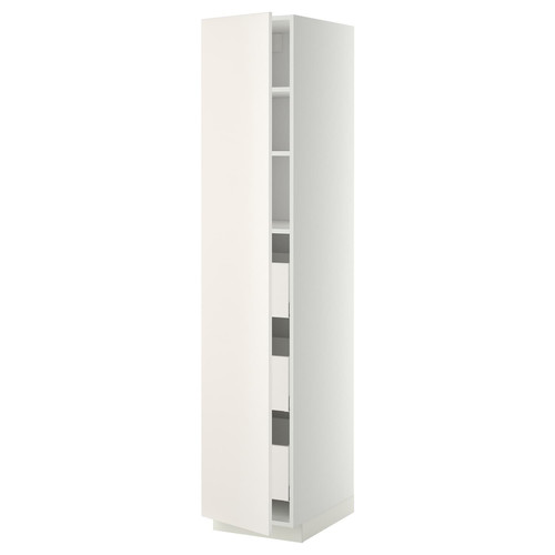 METOD / MAXIMERA High cabinet with drawers, white/Veddinge white, 40x60x200 cm