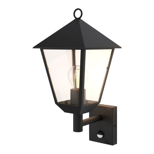 GoodHome Garden Outdoor Wall Lamp with Motion Sensor Docker E27 IP44, black