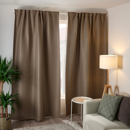 VILBORG Room darkening curtains, 1 pair, 145x300 cm