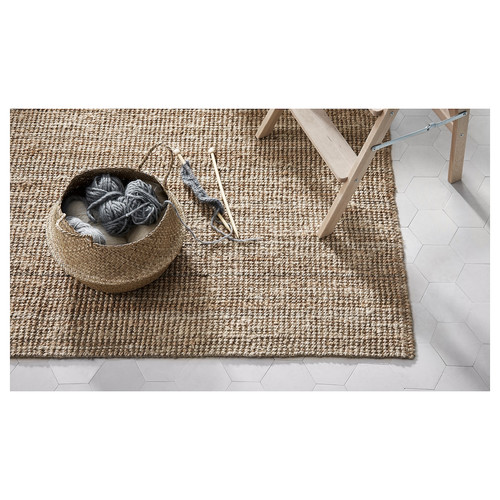 LOHALS Rug, flatwoven, natural, 133x195 cm