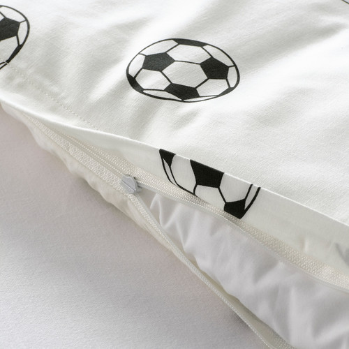 SPORTSLIG Quilt cover and pillowcase, football pattern, 150x200/50x60 cm