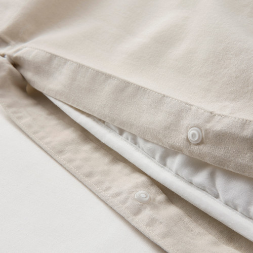 ÄNGSLILJA Duvet cover and 2 pillowcases, light grey-beige, 200x200/50x60 cm